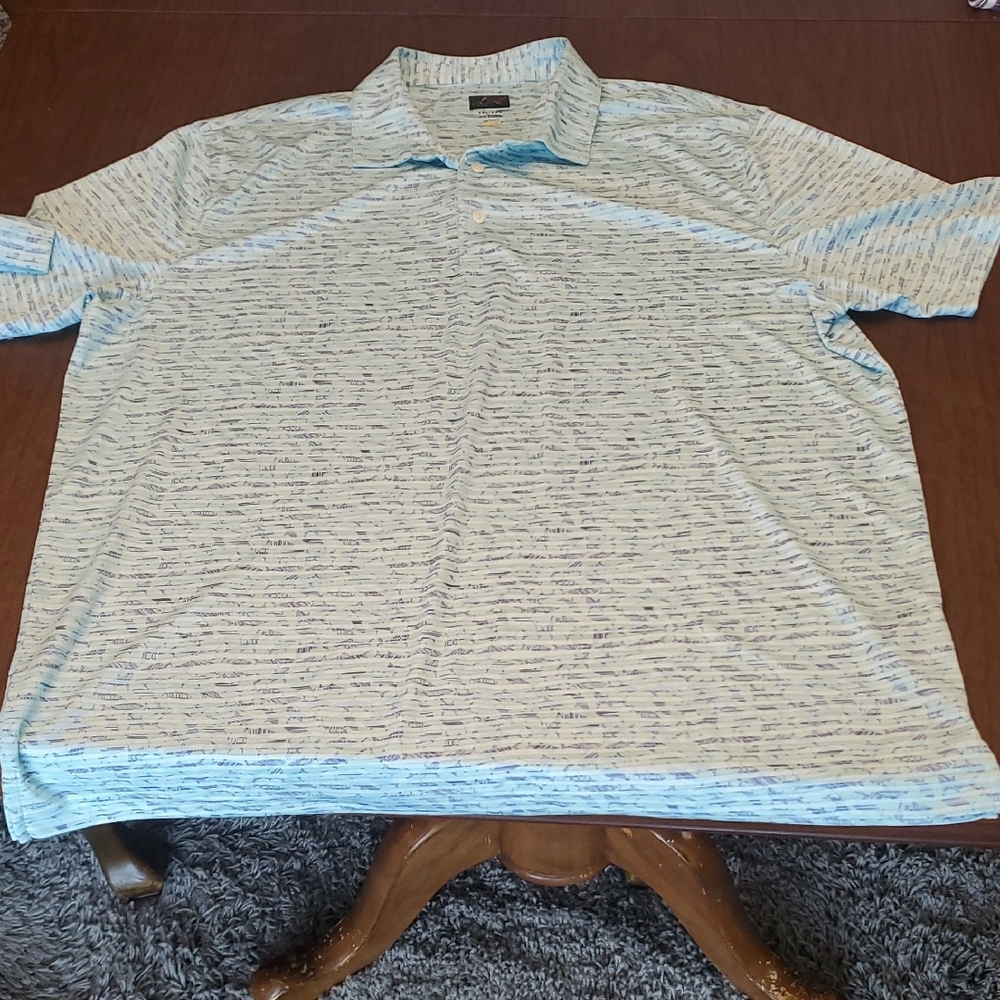 Greg Norman Collection Light Blue Patterned Polo - image 2